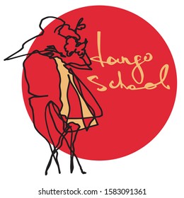Tango couple with lettering, perfect design for tango events - marathons, festivals, workshops, milongas, courses
