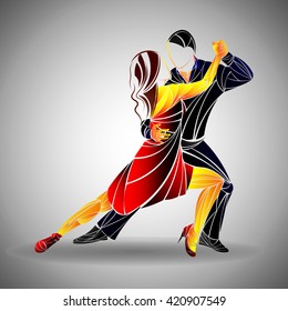 Tango dance vector