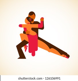 Tango dancer - vector illustration