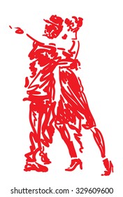 Tango Dancers in red