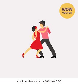 Tango dancers vector icon