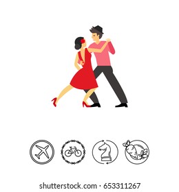 Tango dancers vector icon