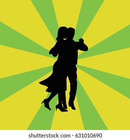 Tango. Dancing couple: man and woman. International dance day