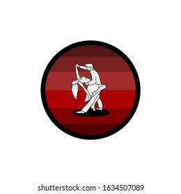 Tango dancing couple in a sensual and attractive pose, hand drawn colored illustration. Female and male person performing dance full of passion and love cartoon drawing style.