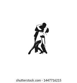 tango dancing silhouette logo black and white