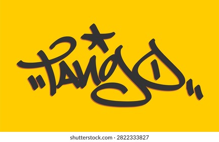Etiqueta graffiti tango presenta