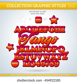 Tango Graphic Styles For Design. Graphic Styles Can Be Use For Decor, Text, Title, Cards, Events, Posters, Icons, Logo And Other.