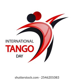 Logotipo do dia internacional de tango, ilustração de arte vetorial.