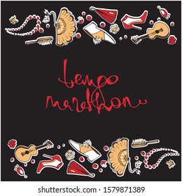 Tango marathon background and lettering