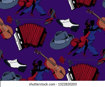 Tango. Seamless pattern