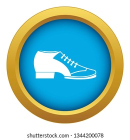 Tango shoe icon blue vector isolated on white background for any design