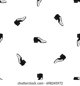 Tango shoe pattern repeat seamless in black color for any design. Vector geometric illustration