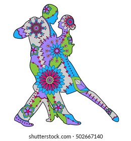 Tango silhouette colorful