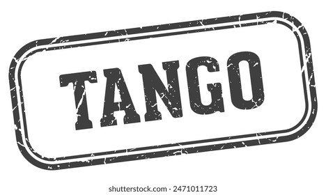 tango stamp. tango rectangular stamp isolated on white background