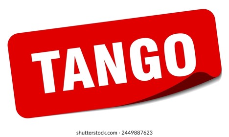 tango sticker. tango rectangular label isolated on white background