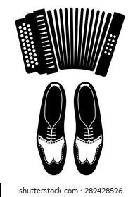 Tango Vector Icons - Shoes And Accordion