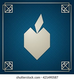Tangram apple. Traditional Chinese tiling puzzle tangram task card, classic geometric puzzle, intellectual game for kids and adults, education through play concept. Vector