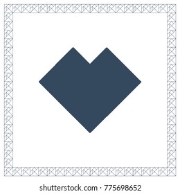 Tangram brain game HEART riddle flat UI color Happy Valentine's Day vector illustration