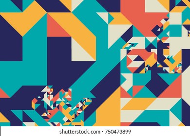  Tangram Graphic Pattern  - Abstract Vector Design  