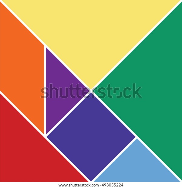 Tangram puzzle,\
abstract geometric\
background