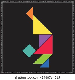 Tangram Puzzle Acrobat Colorful Geometric
