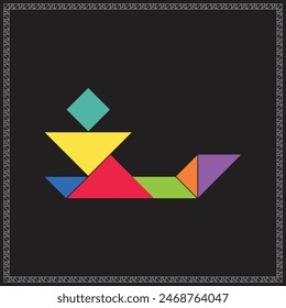 Tangram Puzzle Angler Colorful Geometric