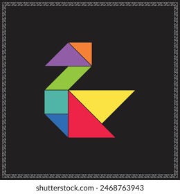 Tangram Puzzle Cygnet Colorful Geometric