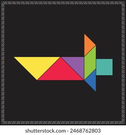 Tangram Puzzle Dagger Colorful Geometric