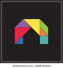 Tangram Puzzle Igloo Colorful Geometric