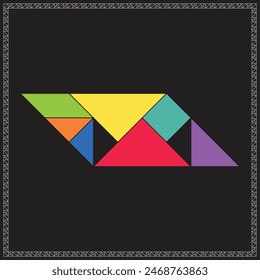 Tangram Puzzle Incomplete Parallelogram Colorful Geometric