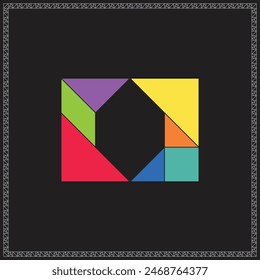 Tangram Puzzle Incomplete rectangle Colorful Geometric