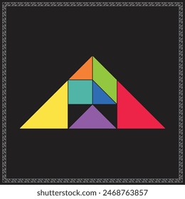 Tangram Puzzle Incomplete triangle Colorful Geometric