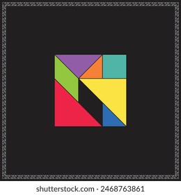 Tangram Puzzle Incomplete triangle Colorful Geometric