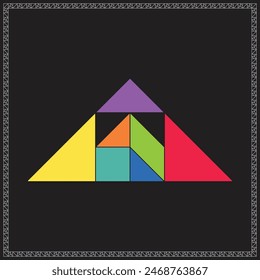 Tangram Puzzle Incomplete triangle Colorful Geometric