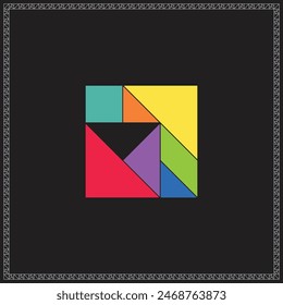 Tangram Puzzle Incomplete triangle Colorful Geometric