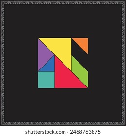 Tangram Puzzle Incomplete triangle Colorful Geometric