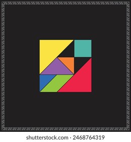 Tangram Puzzle Incomplete triangle Colorful Geometric