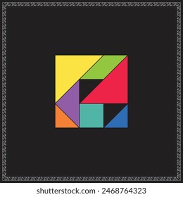 Tangram Puzzle Incomplete triangle Colorful Geometric