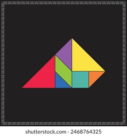 Tangram Puzzle Incomplete triangle Colorful Geometric