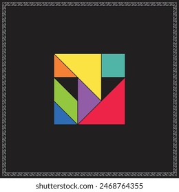 Tangram Puzzle Incomplete triangle Colorful Geometric