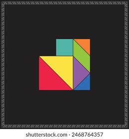 Tangram Puzzle Incomplete triangle Colorful Geometric