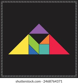 Tangram Puzzle Incomplete triangle Colorful Geometric