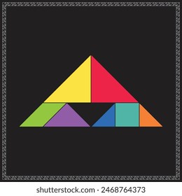 Tangram Puzzle Incomplete triangle Colorful Geometric