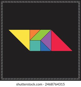 Tangram Puzzle Parallelogram Colorful Geometric