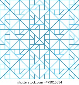 Tangram Puzzle Pattern, Line Drawing, Abstract Geometric Background