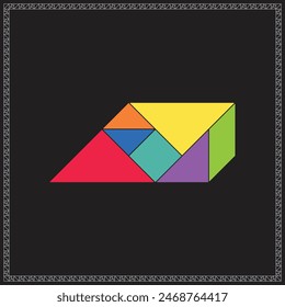 Tangram Puzzle Pentagon Colorful Geometric