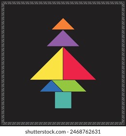 Tangram Puzzle Pine Colorful Geometric