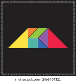 Tangram Puzzle Trapezoid Colorful Geometric