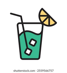 Tangy lemon juice icon for invigorating drinks