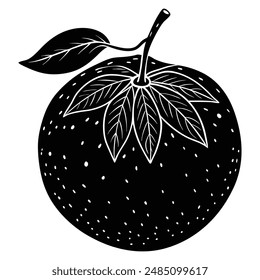Tangerine Tangerine Fruit Silhouette Design